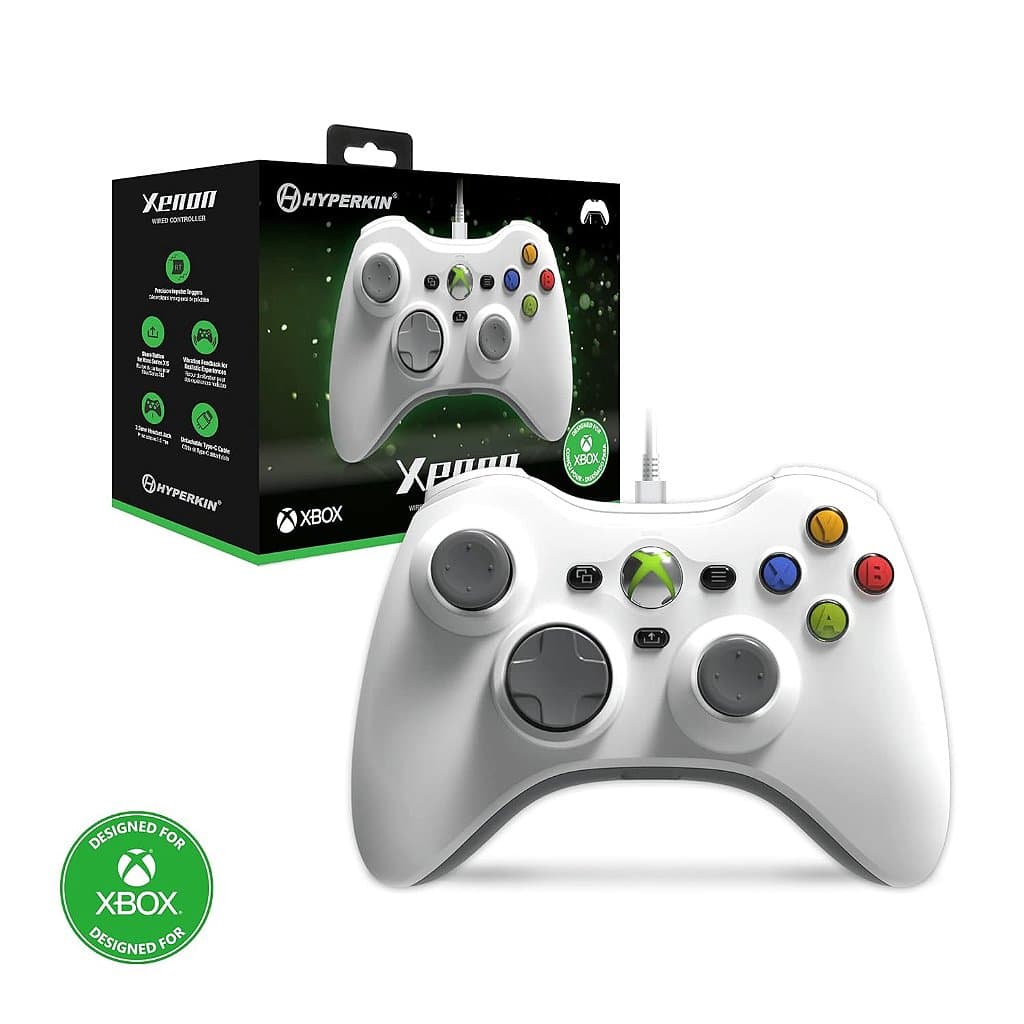 Controle com fio Hyperkin Xenon (Branco) para Xbox Series X|S/Xbox One/Windows 10|11