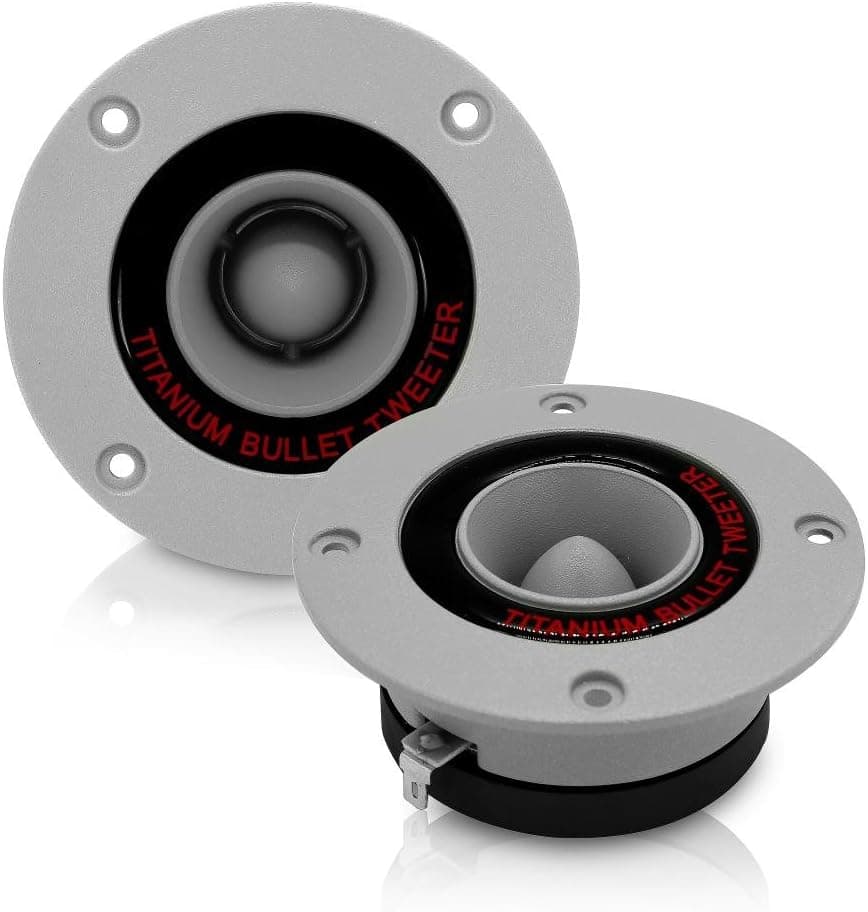 Alto-falante de carro Pyramid 3.25 Tweeter de Áudio - Alto-falante de 300 watts de potência alta em forma de bala de alumínio com tweeters super titânio de 1 polegada, frequência de 2 kHz