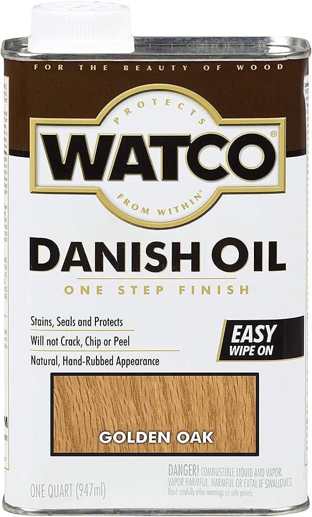 Óleo Dinamarquês Rust-Oleum Watco 65141 para Acabamento de Madeira, Quart, Carvalho Dourado