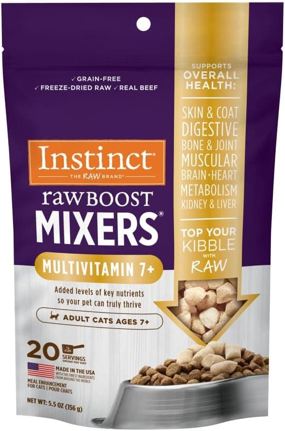 Instinto Raw Boost Mixers - Petisco de comida crua congelada para gatos, Petisco de comida sem grãos para gatos com ingredientes funcionais 5.5 oz.