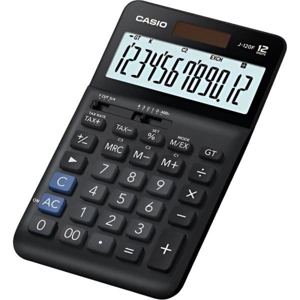 Calculadora Compacta Casio J-120F-W-DP - Preto