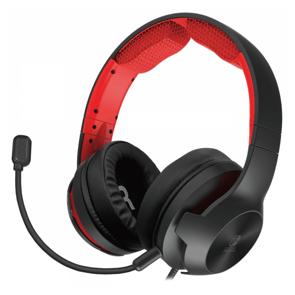 Headset Gamer Hori Pro Para Nintendo Switch - Preto / Vermelho (Nsw-200U)