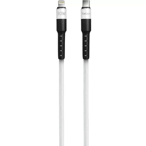 Cabo USB-C para Lightning Foxbox Round Pro 30 W - Branco 1,25 metros