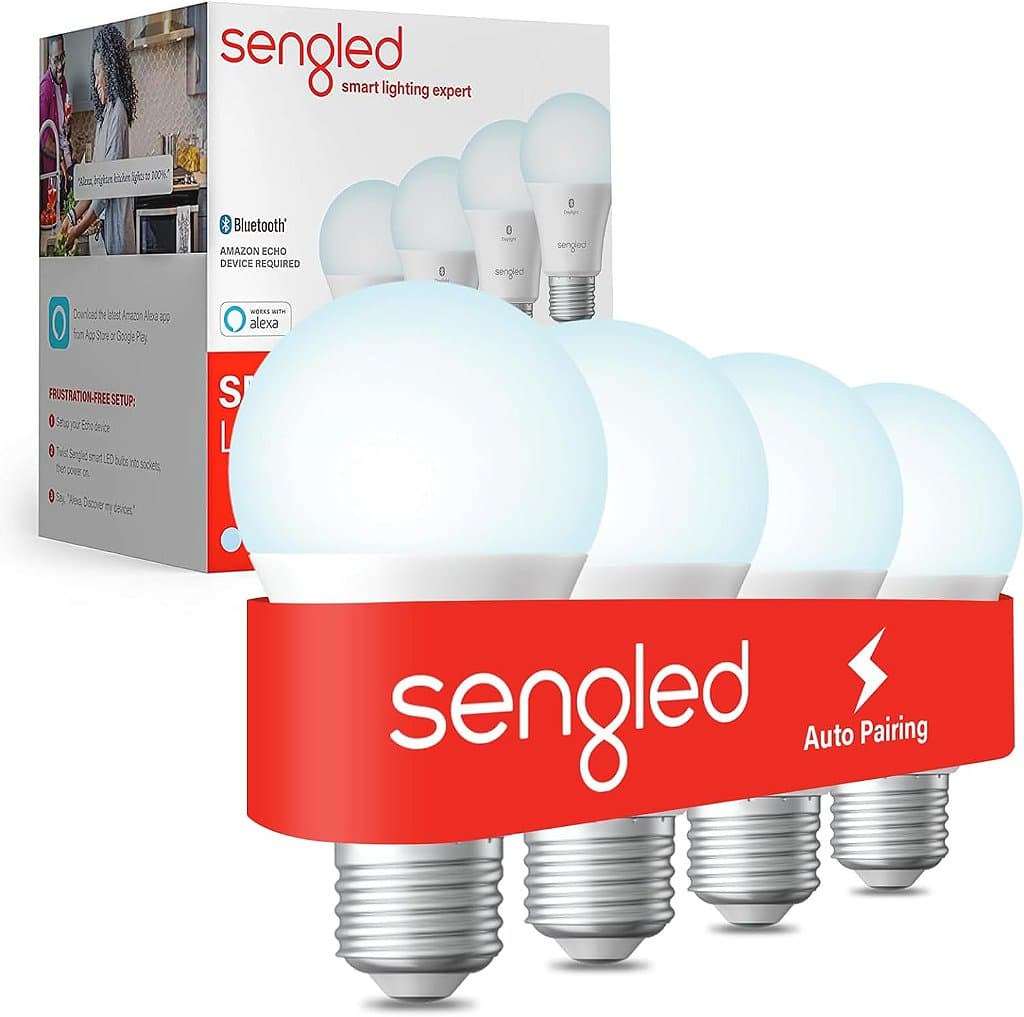 Lâmpada Inteligente Sengled Alexa, Emparelhamento Automático com Dispositivos Alexa, Lâmpadas Inteligentes que Funcionam com Alexa, Iluminação Inteligente Bluetooth Mesh para Casa Inteligente, Luz do Dia 5000K