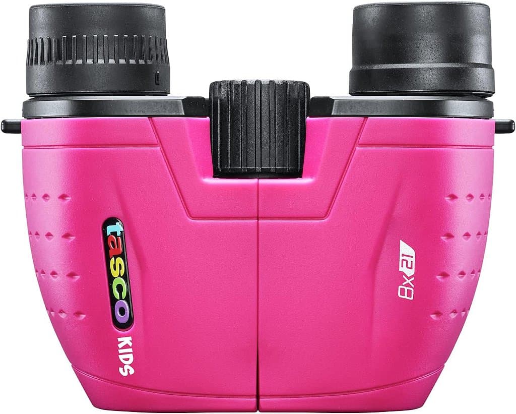 Binóculos Tasco Kids 8x21, binóculos compactos para crianças de 3 a 12 anos, ótimos para aventuras, caminhadas, acampamentos, viagens e observação de pássaros.