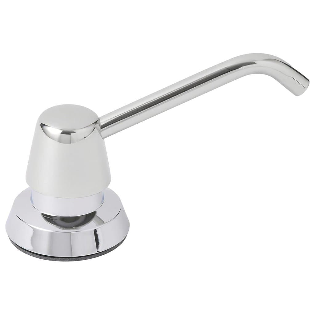 Distribuidor de sabonete líquido de enchimento superior manual Bobrick 34 fl oz (1L) de capacidade de sabonete líquido, bico de 4 polegadas giratório livre para balcões de banheiro público, acabamento
