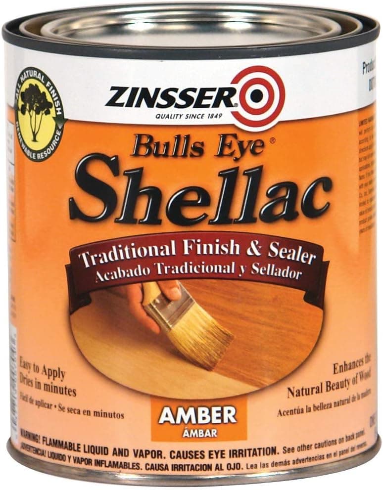 Rust-Oleum Zinsser 704H Bulls Eye Shellac, Quart, Âmbar
Casca de olho de touro Rust-Oleum Zinsser 704H, Quart, Âmbar