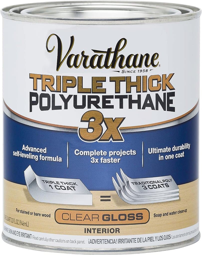 Rust-Oleum 284470 Varathane Triple Thick Polyurethane, Brilhante, Quarto de Galão