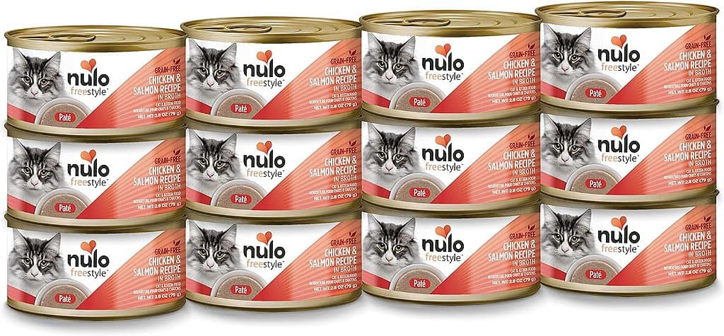 Alimento enlatado úmido Nulo Freestyle para gatos e filhotes, premium, totalmente natural, sem grãos, com 5 proteínas de origem animal e vitaminas para apoiar um sistema imunológico e estilo de vida saudáveis