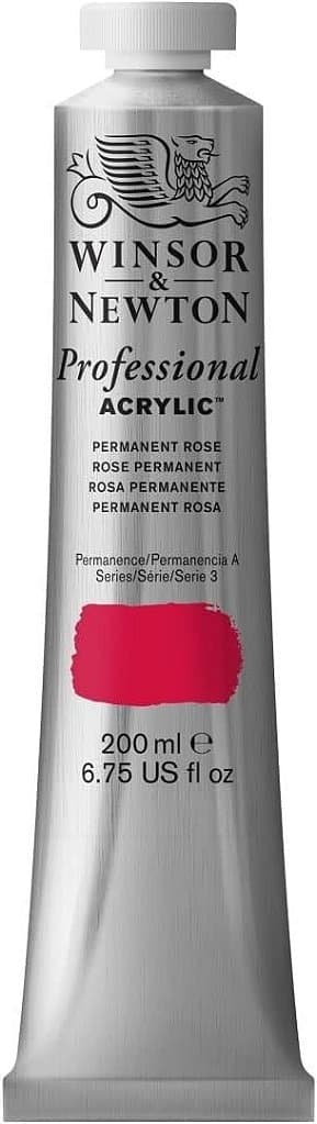 Tinta Acrílica Profissional Winsor & Newton, 200ml (6.75 oz), Tubo Rosa Permanente