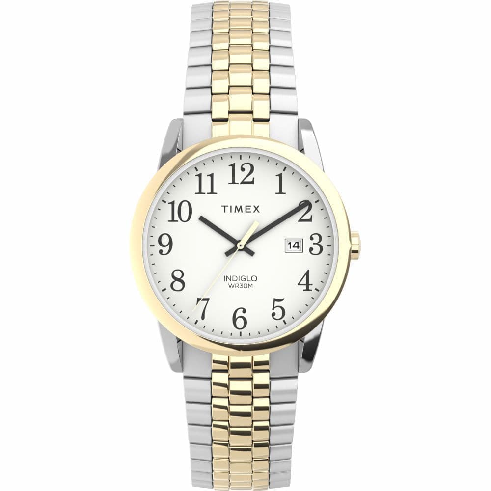 Relógio Timex Indiglo Masculino Misto Elastica Tw2v40100 Cor do bisel Dourado Cor do fundo Branco