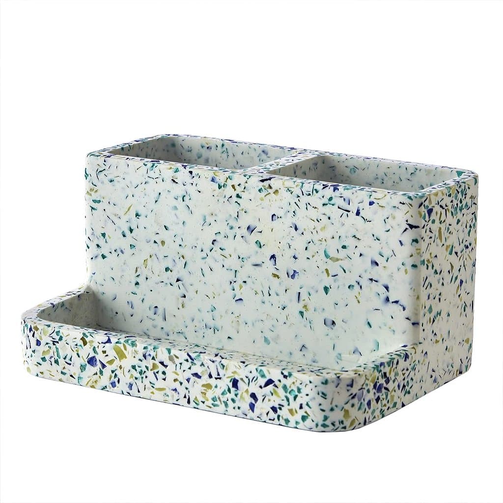 SKL Home by Saturday Knight Ltd. Porta-escovas de dente com armazenamento Terrazzo Manchado, Multiuso