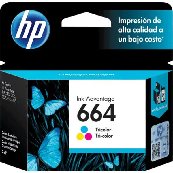 Cartucho De Tinta Hp 664 F6V28Al Para Impressoras Hp - Tricolor