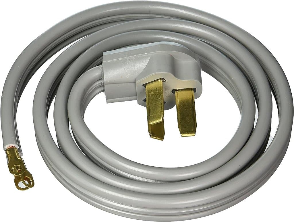 Cabo de Alimentação Certificado para Eletrodomésticos de 50 Amps, Cabo de Fornos de 3 Pinos, 3 Fios com Conectores de Olhal, 5 Pés, Fio de Cobre, cinza (90