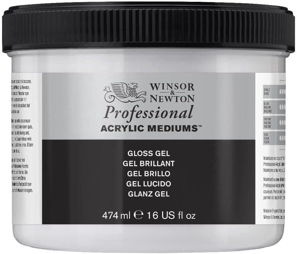 Winsor & Newton Médium Acrílico Profissional, Gel Brilhante, 474ml (16 oz)