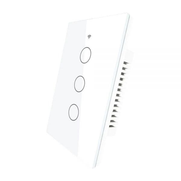Interruptor De Luz Inteligente Moes Zs-Us3-Wh-Ms Zigbee 3 Botões - Branco