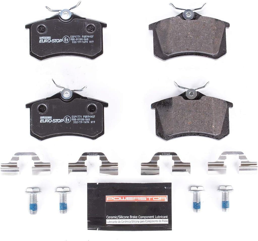 Power Stop ESP1771 Euro-Stop ECE-R90 Pastilhas de Freio Traseiras de Cerâmica