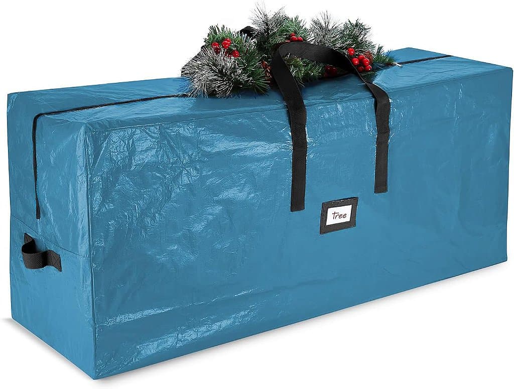 Saco de armazenamento para árvore de Natal Hearth & Harbor - Para até 9 pés de árvores de férias - Caixa de armazenamento grande para árvore de Natal feita de tecido resistente à água com alças e z