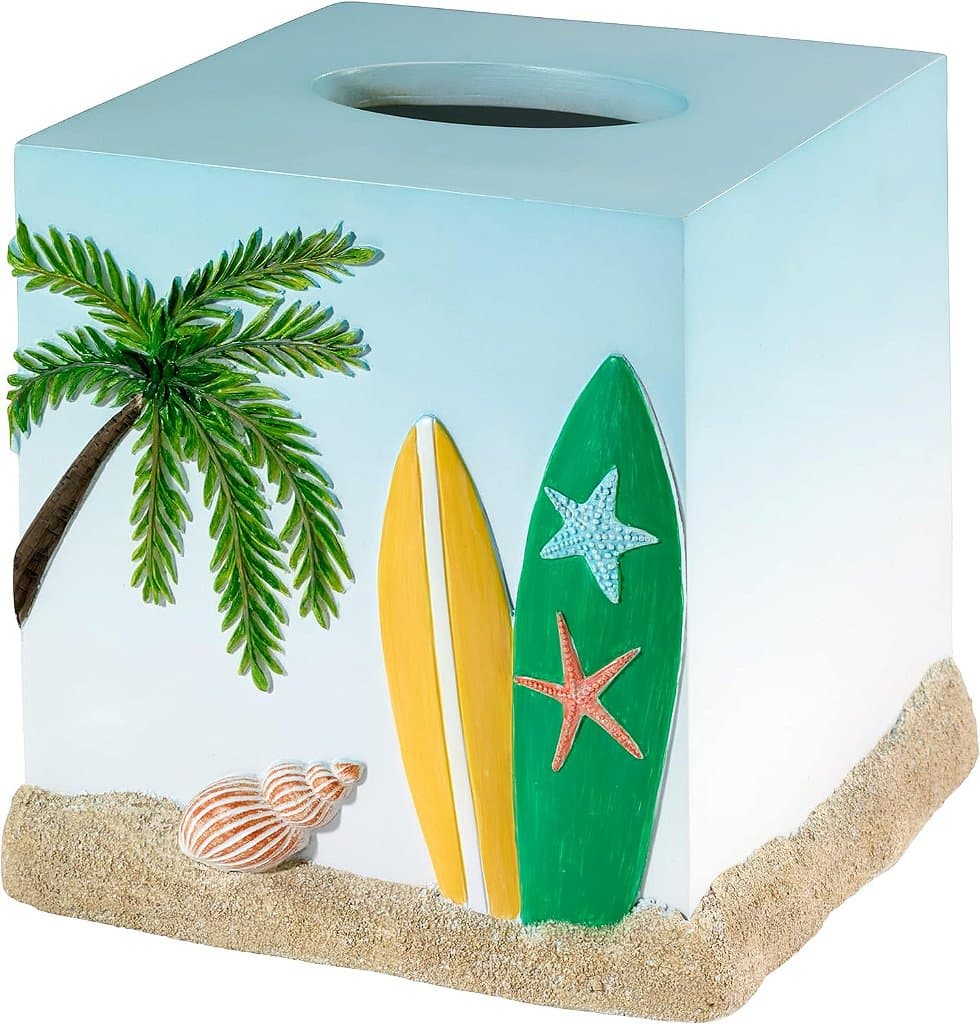 Avanti Linens - Capa para Caixa de Lenços, Essenciais para Banheiro de Hóspedes, Decoração para Casa de Praia (Coleção Surf Time)