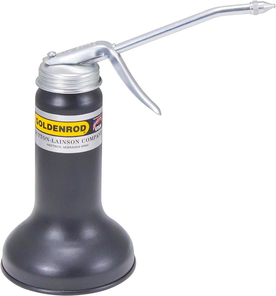 Lubrificador de pistola de bombeamento GOLDENROD (625) com bico reto - Capacidade de 10 oz.