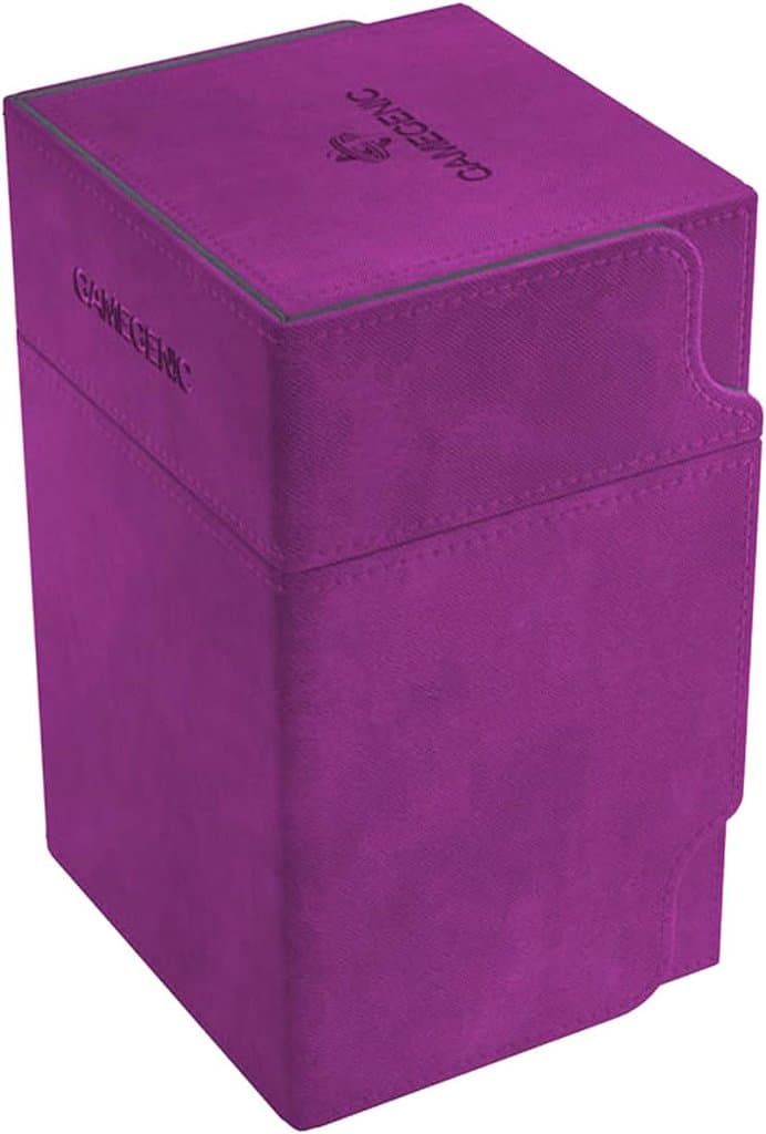 Caixa de Baralho Conversível XL Gamegenic Watchtower 100+ | Armazenamento para Cartas com Protetor de Jogo de Cartas | Superfície Nexofyber | Armazena até 100 Cartas | Cor Roxa | Fabricado pela Game