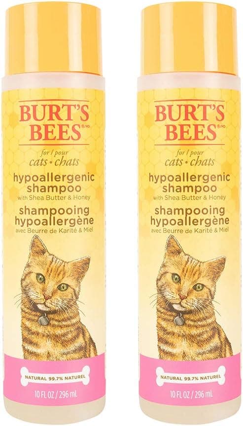 Shampoo hipoalergênico Burt's Bees para gatos com manteiga de karité e mel | Shampoo hidratante e nutritivo para gatos | Livre de crueldade, sulfatos e parabenos, pH balanceado para gatos - Fe